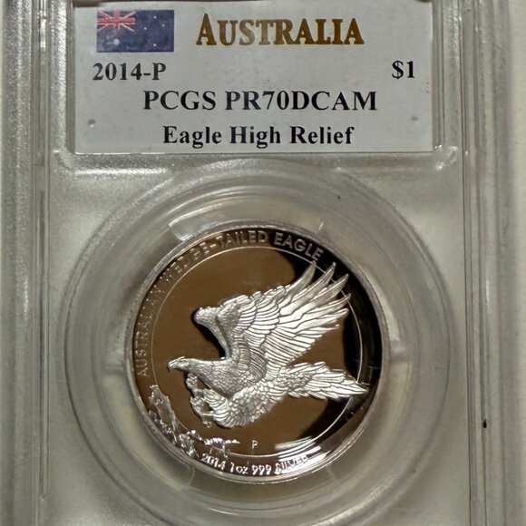 2017-P Australia S$1 Wedge-Tailed Eagle MS70 NGCS. John Mercanti Signed - Picture 8 of 9
